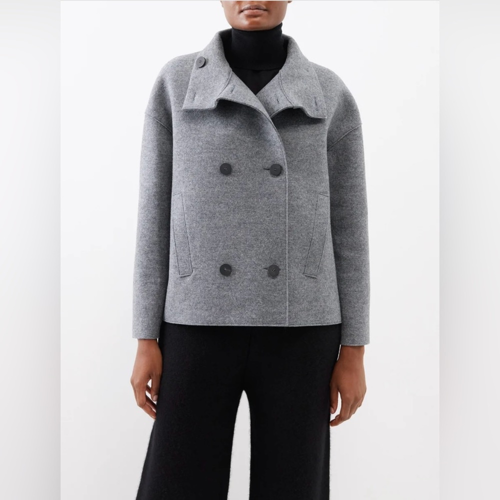 Harris Wharf London Cropped Funnel Coat NEW NWT 46 IT / 10 US